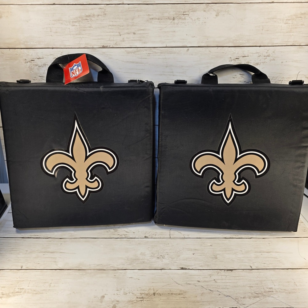 NWT New Orleans Saints NFL Stadium Seat Cushion Set of 2 Black Hunter MFG